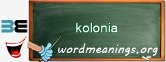 WordMeaning blackboard for kolonia